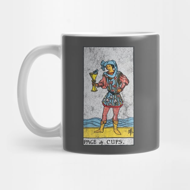 Page of cups tarot card (distressed) by Nate's World of Tees